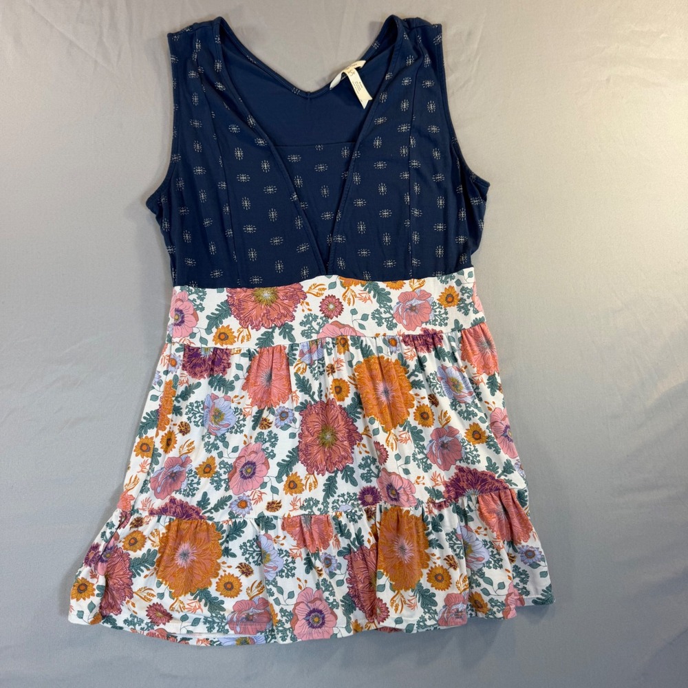 Matilda Jane Floral Babydoll Sleeveless Shirt Small Cottagecore Boho Whimsical